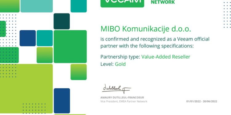 Uspješno obnovljen Veeam Gold partnerski status